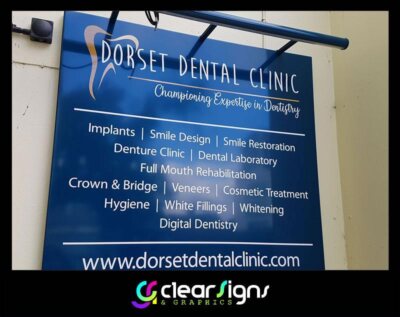 Aluminium Sign Tray with LED light fixed to the top - Dorset - Poole