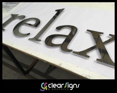 FLat Cut Polished Stainless Steel Letters