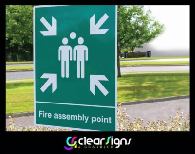 Fire Assembly Point Sign Post Mounted (1)